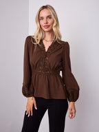 WHITNEY BLOUSE - CHOCOLATE