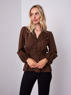 WHITNEY BLOUSE - CHOCOLATE
