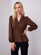 WHITNEY BLOUSE - CHOCOLATE