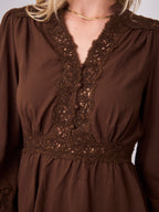 WHITNEY BLOUSE - CHOCOLATE