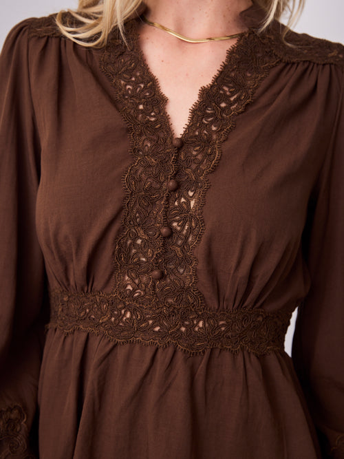 WHITNEY BLOUSE - CHOCOLATE