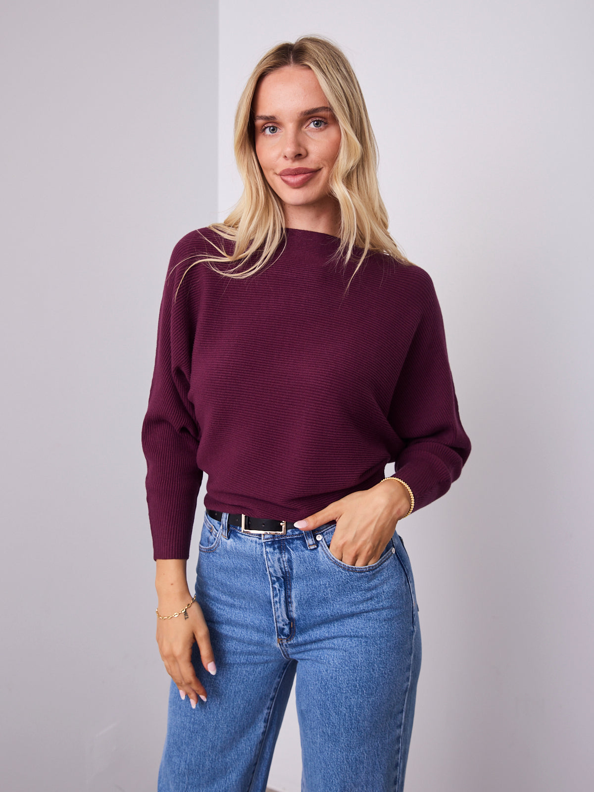 MONA KNIT - DARK PLUM