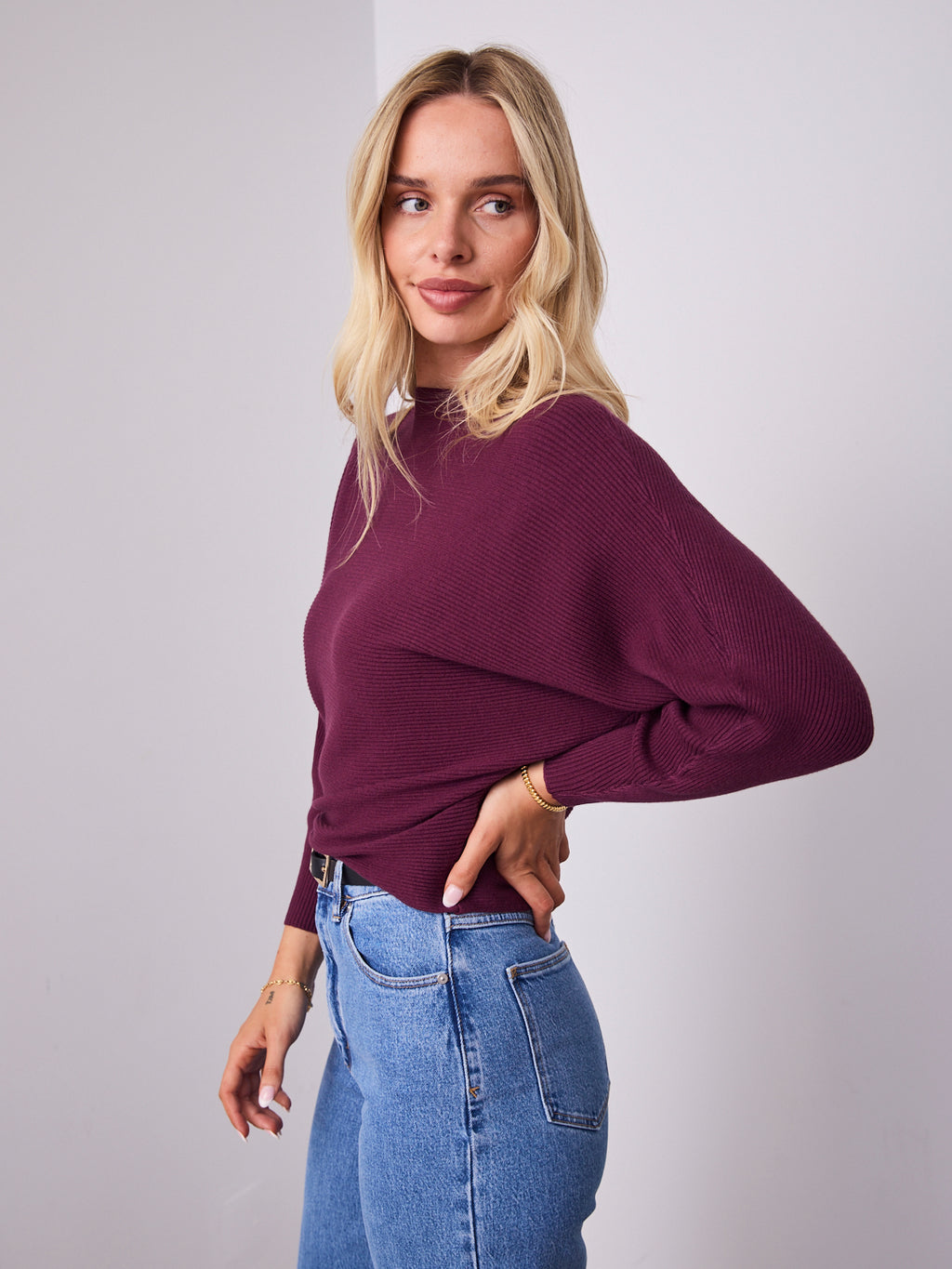 MONA KNIT - DARK PLUM