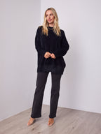 REMY LONG FLUFFY KNIT - BLACK