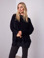 REMY LONG FLUFFY KNIT - BLACK