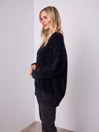 REMY LONG FLUFFY KNIT - BLACK