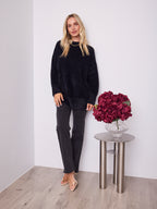 REMY LONG FLUFFY KNIT - BLACK