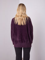 REMY LONG FLUFFY KNIT - DARK PLUM