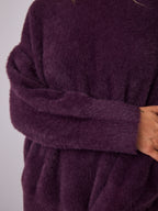 REMY LONG FLUFFY KNIT - DARK PLUM