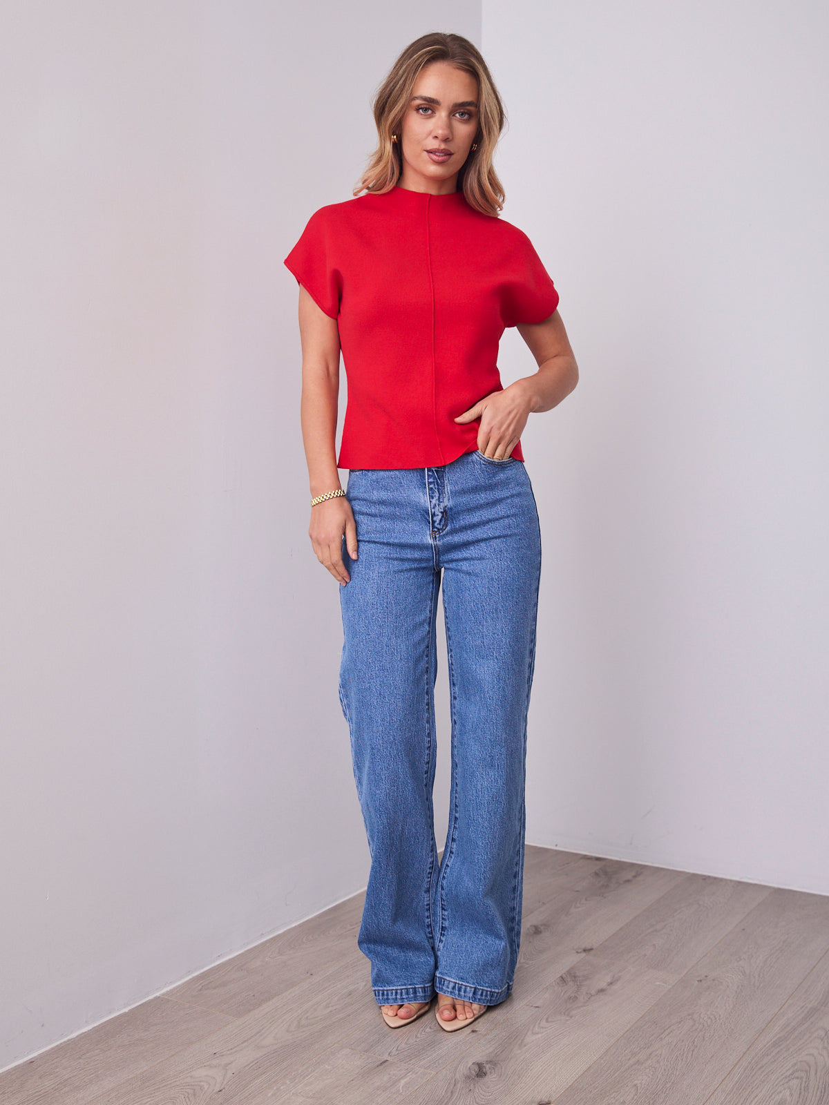 ROWE KNIT TOP - RED