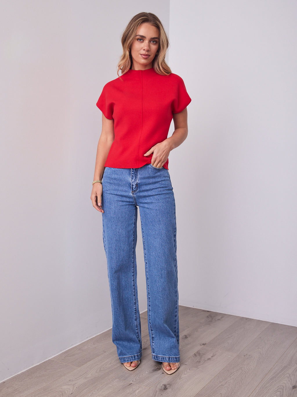 ROWE KNIT TOP - RED