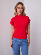ROWE KNIT TOP - RED
