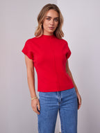 ROWE KNIT TOP - RED