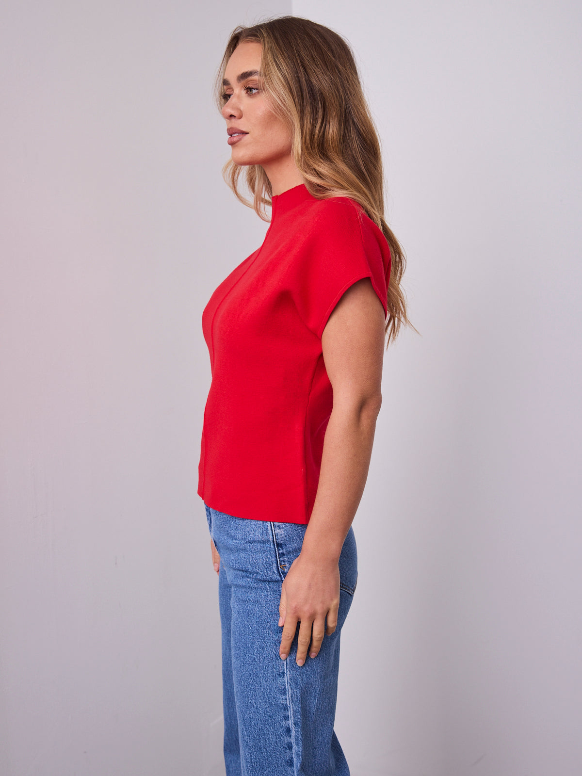 ROWE KNIT TOP - RED