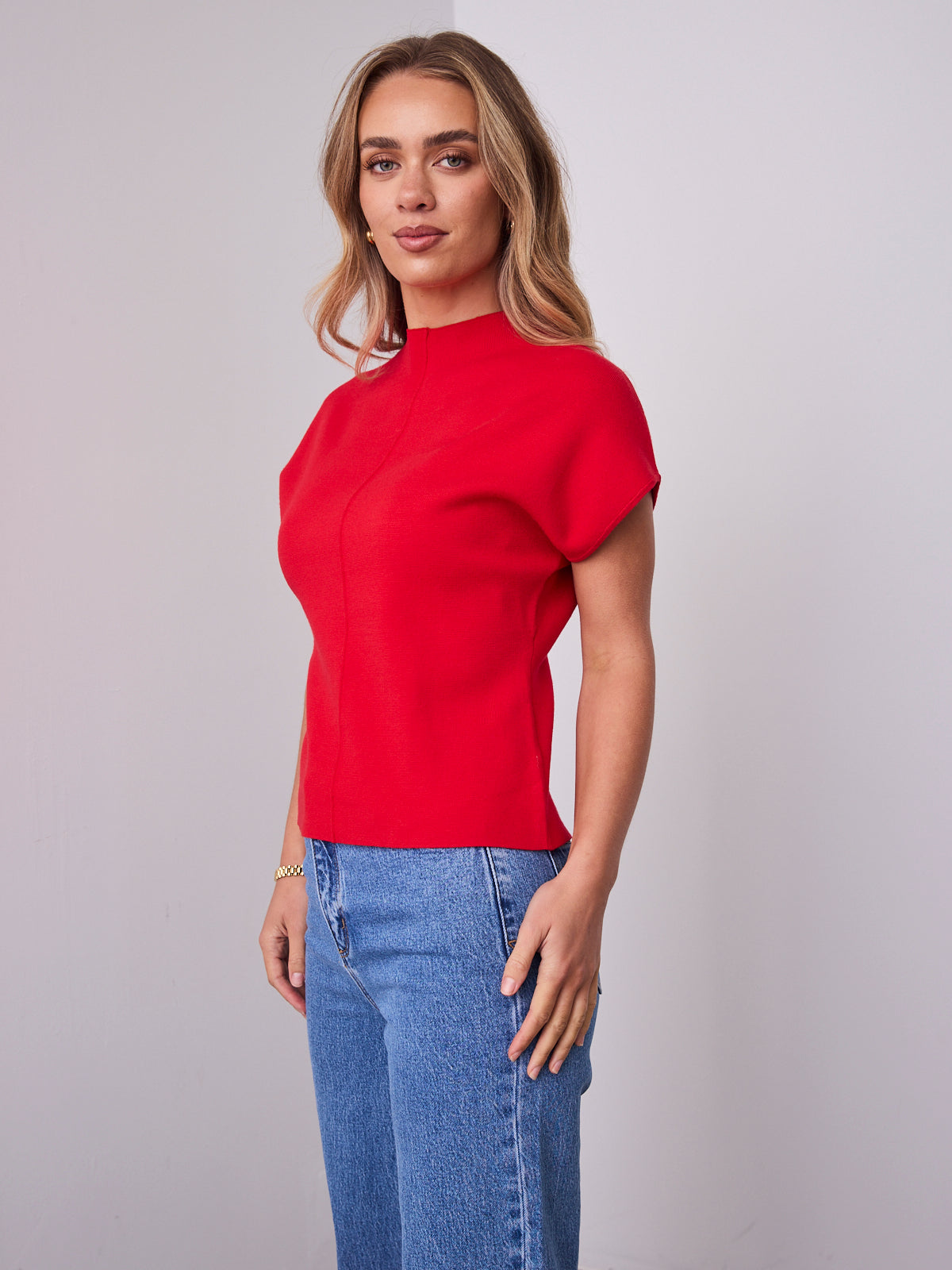 ROWE KNIT TOP - RED
