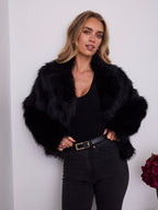 CHICAGO FAUX FUR JACKET - BLACK