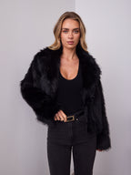 CHICAGO FAUX FUR JACKET - BLACK