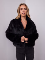 CHICAGO FAUX FUR JACKET - BLACK