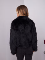 CHICAGO FAUX FUR JACKET - BLACK