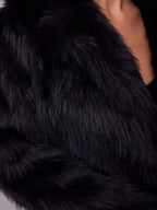 CHICAGO FAUX FUR JACKET - BLACK