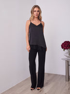 ALICE SATIN & LACE CAMI - BLACK