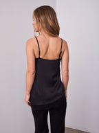 ALICE SATIN & LACE CAMI - BLACK