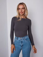 KAYLA TOP - CHARCOAL