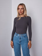 KAYLA TOP - CHARCOAL