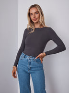 KAYLA TOP - CHARCOAL