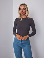 KAYLA TOP - CHARCOAL