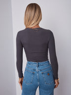 KAYLA TOP - CHARCOAL
