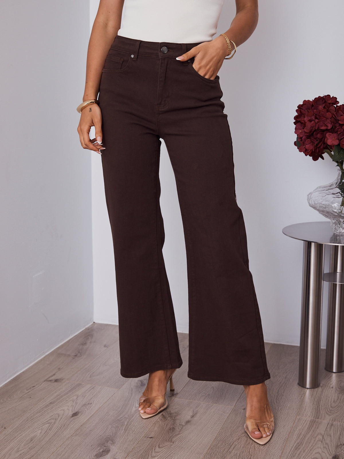TEXAS STRETCH JEAN - CHOCOLATE BROWN (size down)