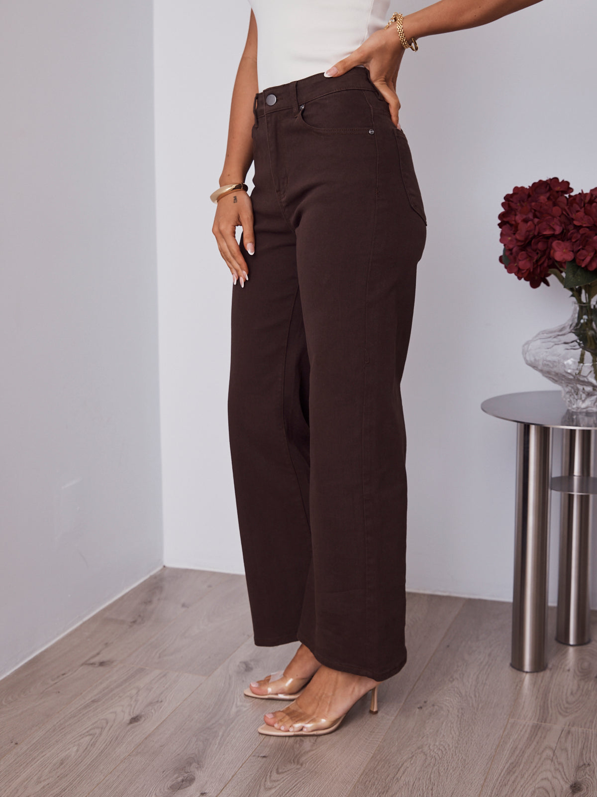 TEXAS STRETCH JEAN - CHOCOLATE BROWN (size down)