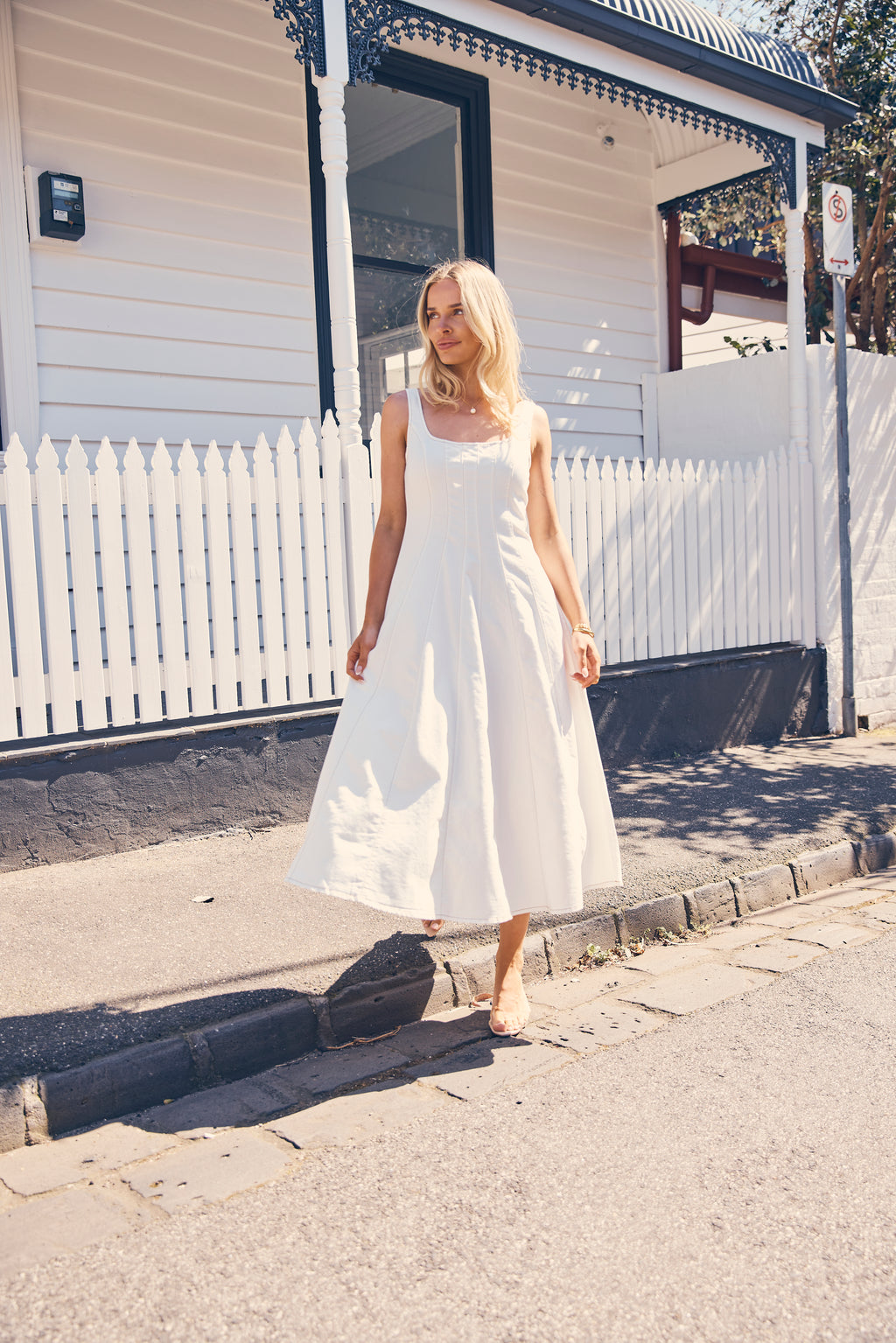 EVE DENIM DRESS - WHITE