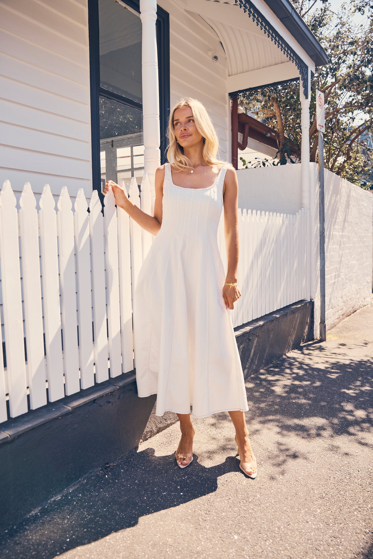 EVE DENIM DRESS - WHITE