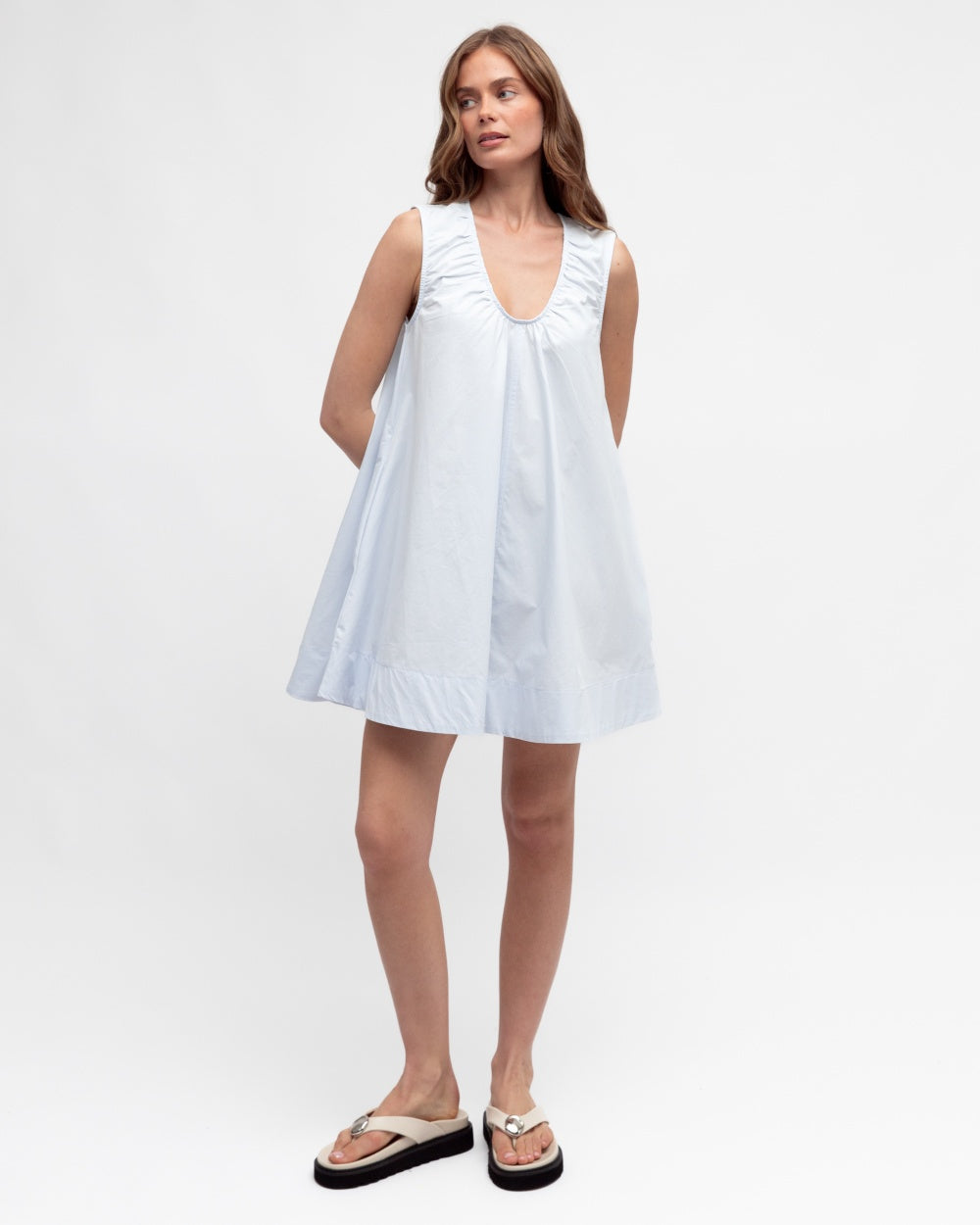VANESSA MINI DRESS - BABY BLUE