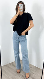 ESTHER EASY TUCK TEE - BLACK