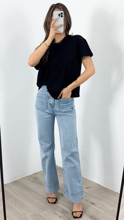 ESTHER EASY TUCK TEE - BLACK