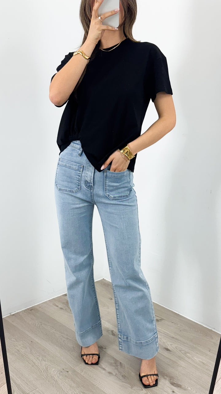 ESTHER EASY TUCK TEE - BLACK