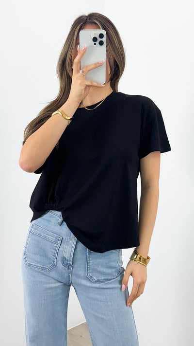 ESTHER EASY TUCK TEE - BLACK
