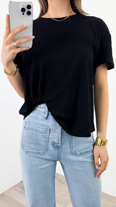 ESTHER EASY TUCK TEE - BLACK