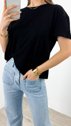 ESTHER EASY TUCK TEE - BLACK