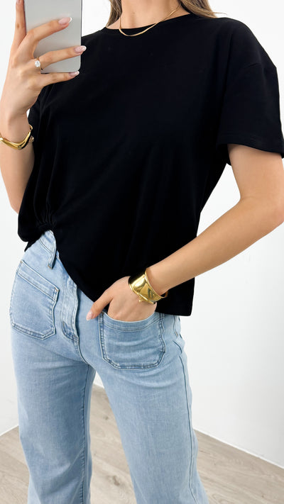 ESTHER EASY TUCK TEE - BLACK