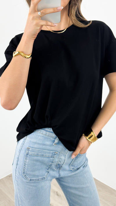 ESTHER EASY TUCK TEE - BLACK
