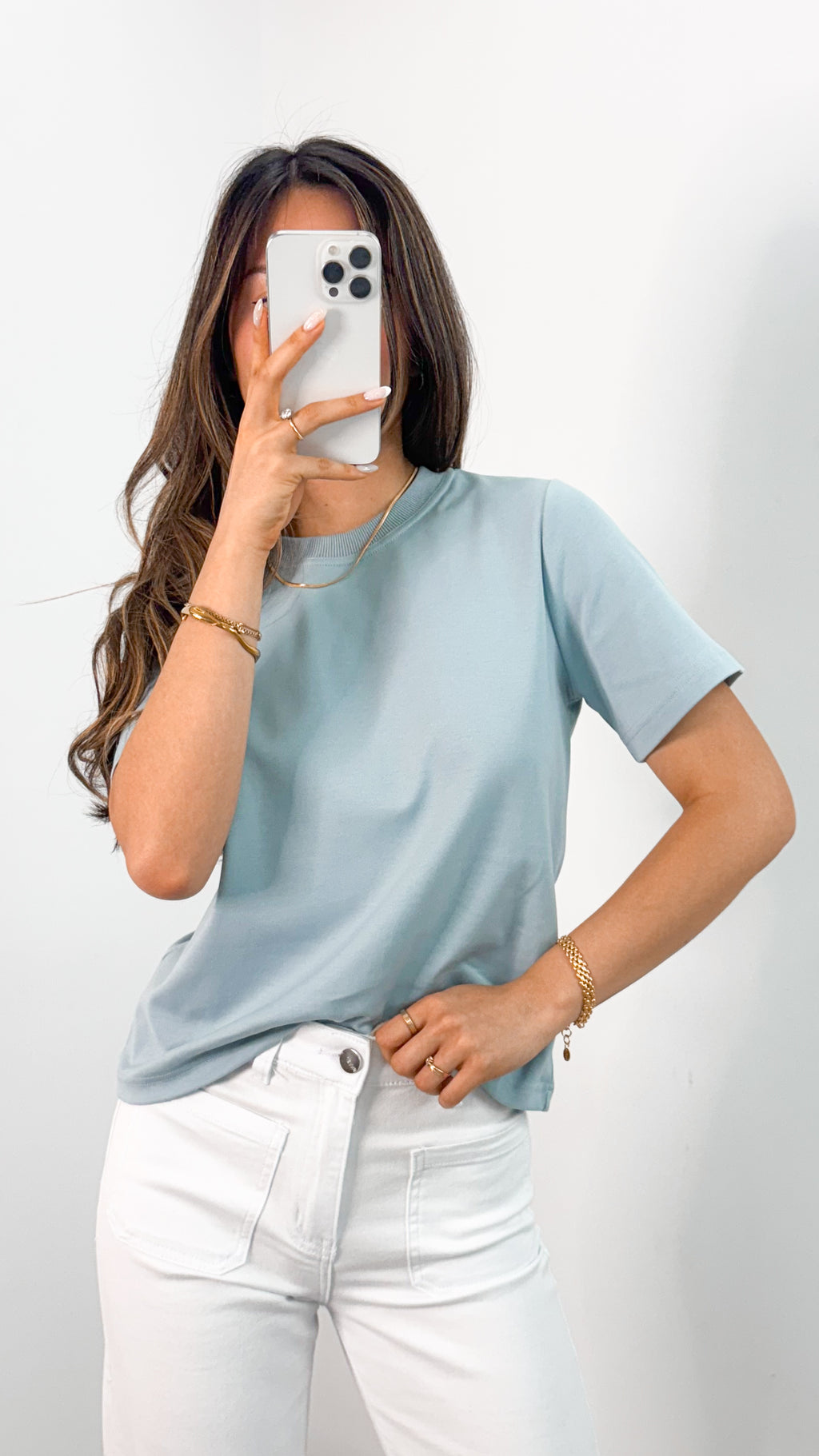 LENNON TEE - PALE BLUE