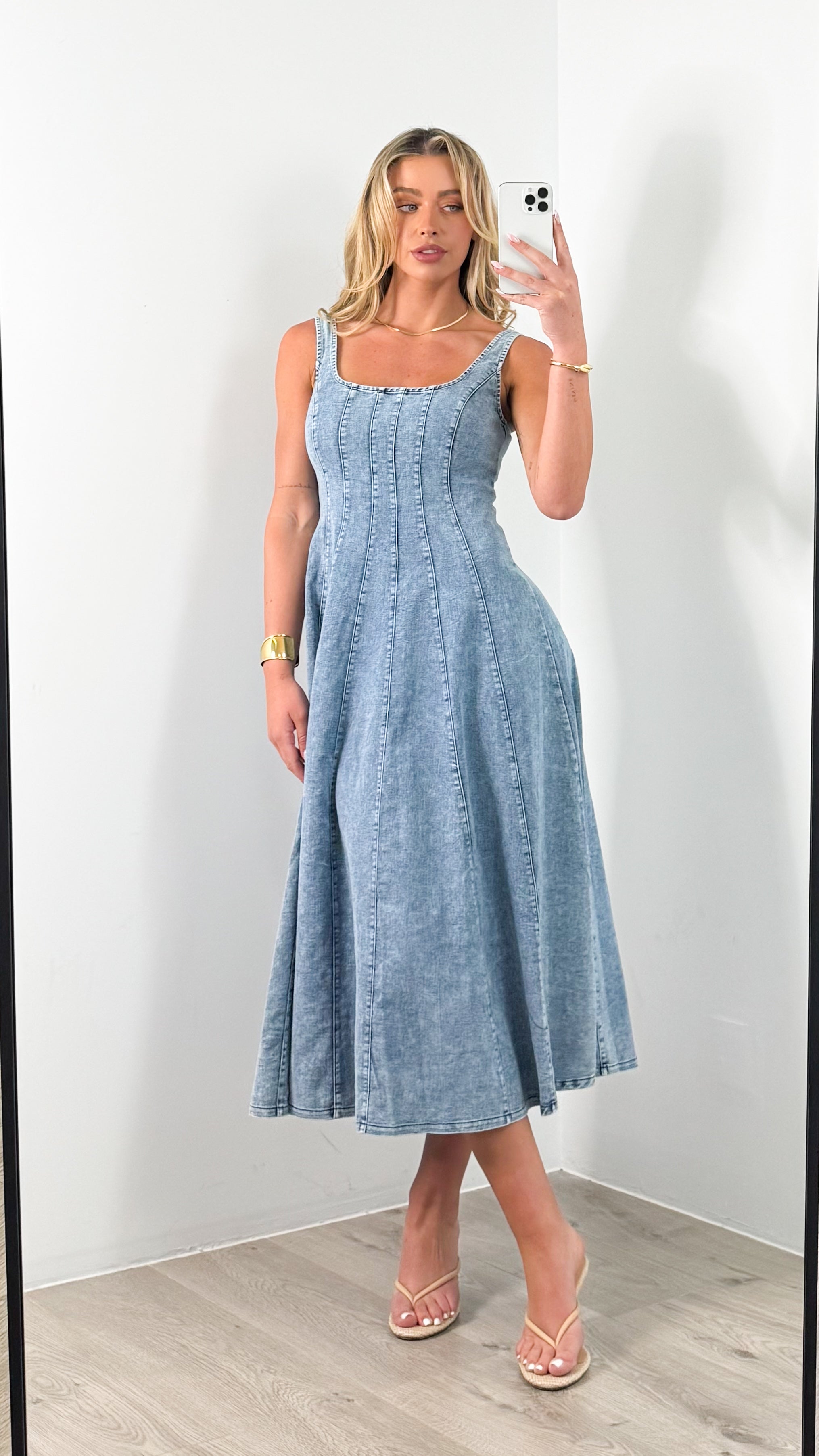 EVE DENIM DRESS - DENIM