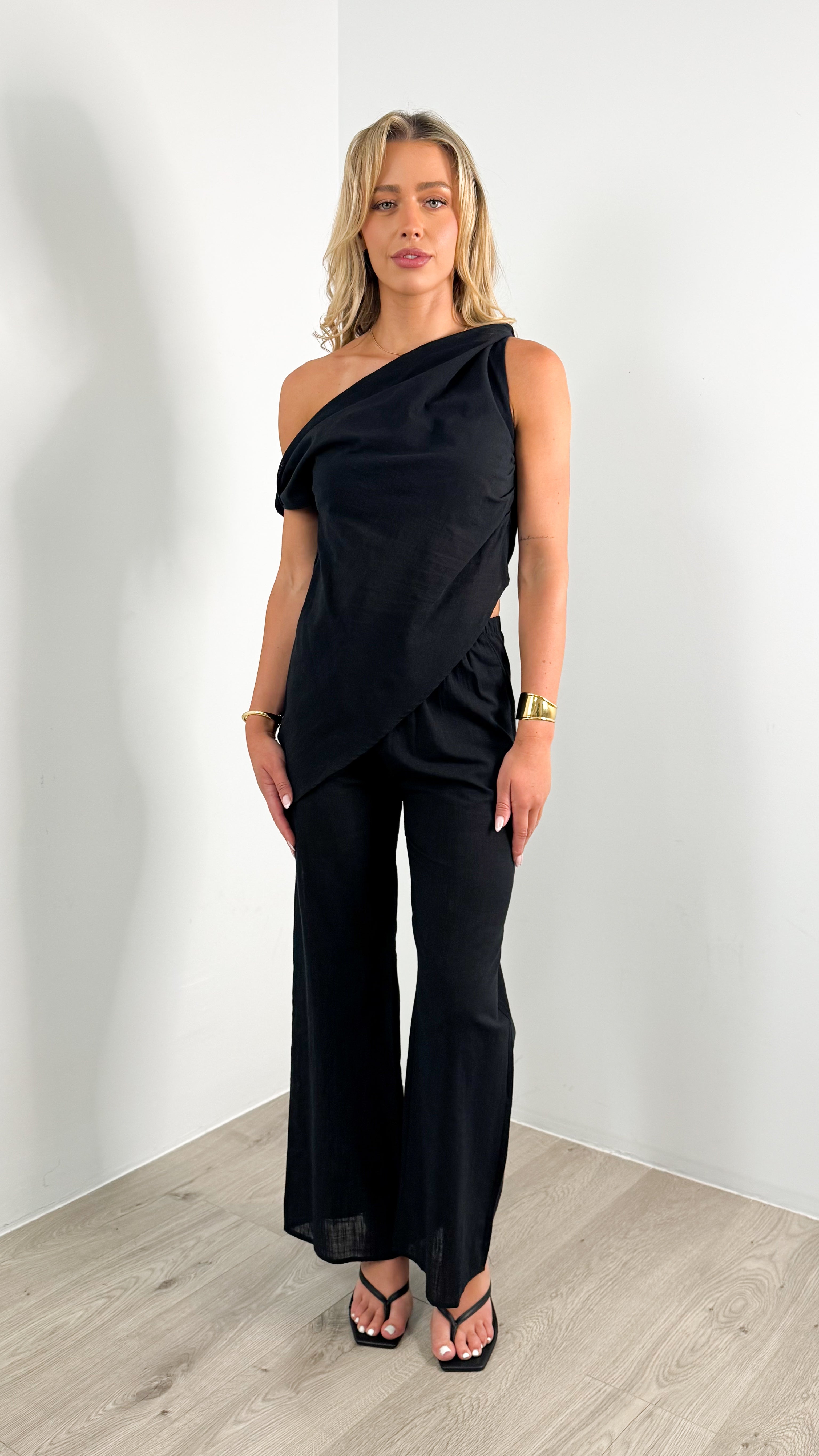 KAI LINEN LOOK SET- BLACK