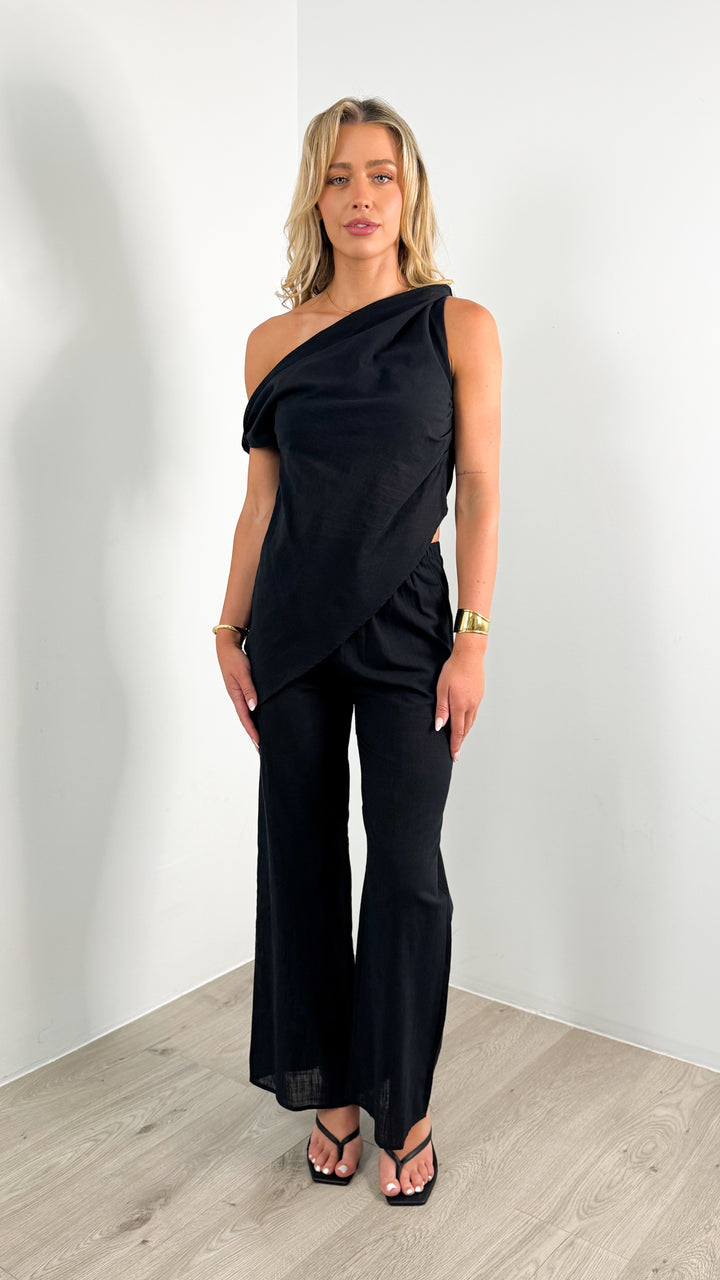 KAI LINEN LOOK SET- BLACK