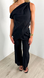 KAI LINEN LOOK SET- BLACK