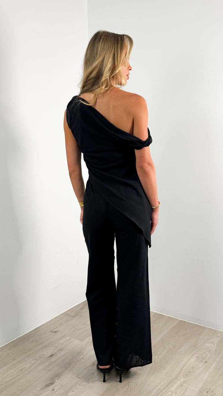 KAI LINEN LOOK SET- BLACK